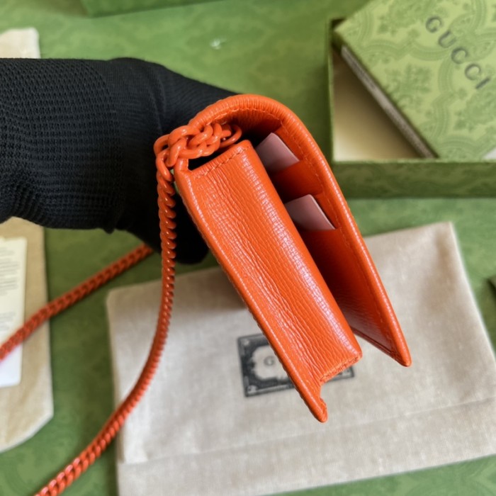 G*u*i horsebit 1955 wallet with chain 621892 orange