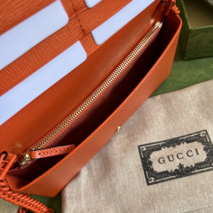 G*u*i horsebit 1955 wallet with chain 621892 orange