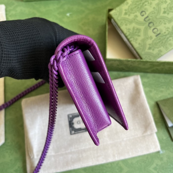 G*u*i horsebit 1955 wallet with chain ‎621892 purple