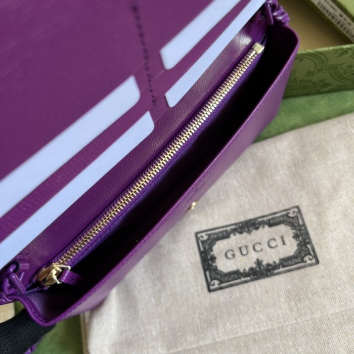 G*u*i horsebit 1955 wallet with chain ‎621892 purple