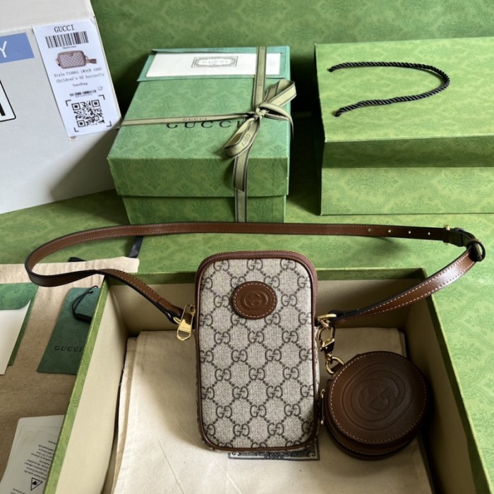 G*u*i mini bag with interlocking g‎ 700959 brown