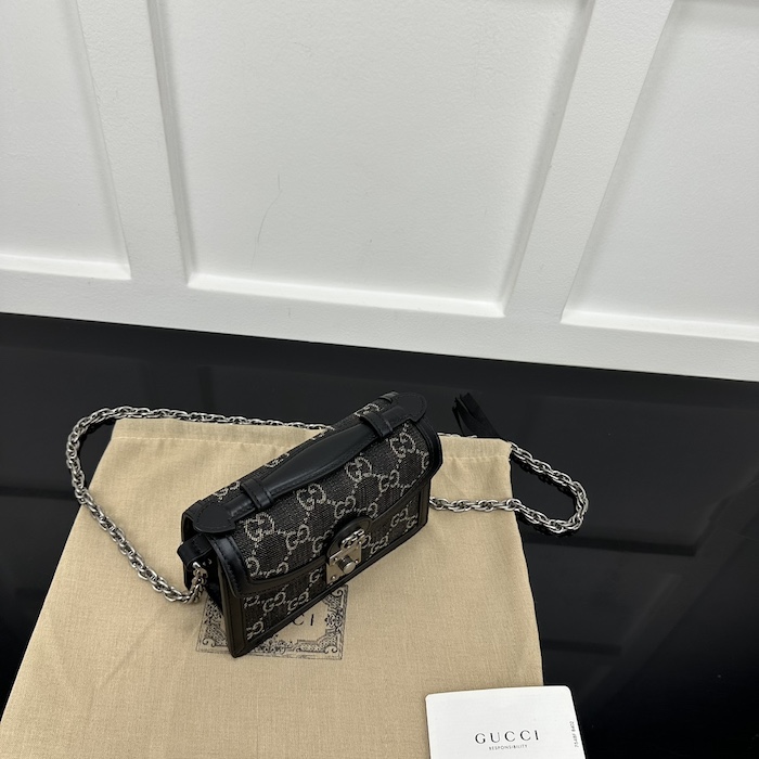 G*u*i ophidia gg mini shoulder bag black gg denim 696180