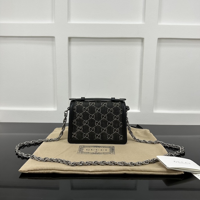 G*u*i ophidia gg mini shoulder bag black gg denim 696180