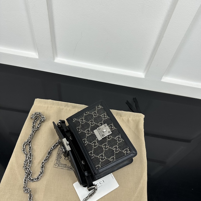 G*u*i ophidia gg mini shoulder bag black gg denim 696180