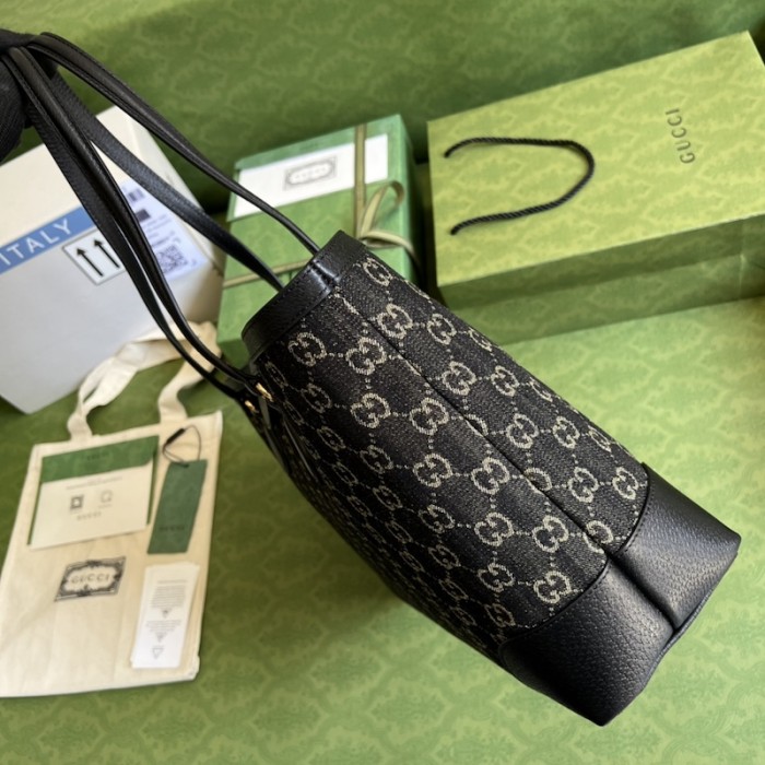 G*u*i ophidia medium tote with web ‎631685 black