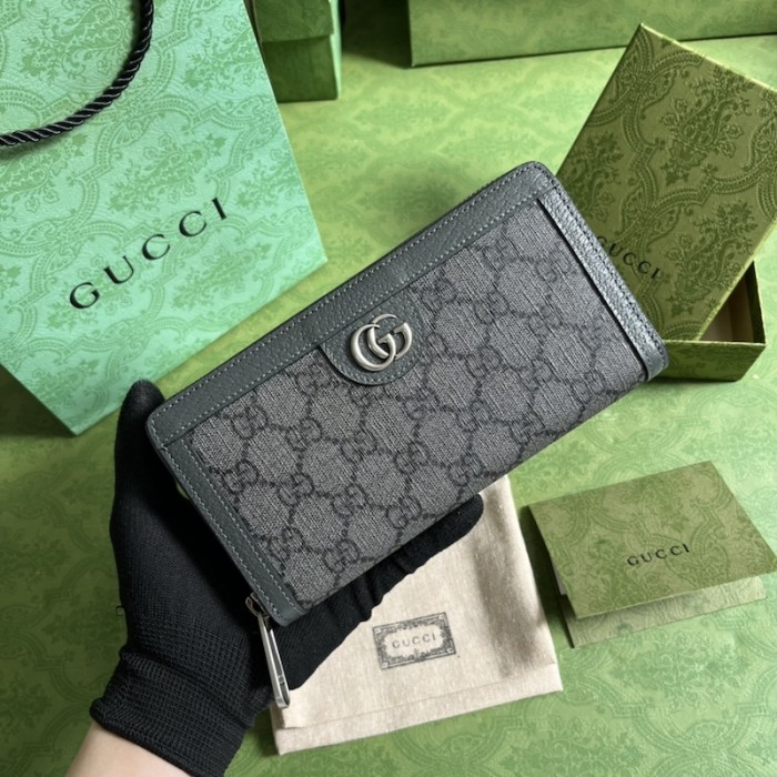 G*u*i ophidia zip around wallet 706844 grey