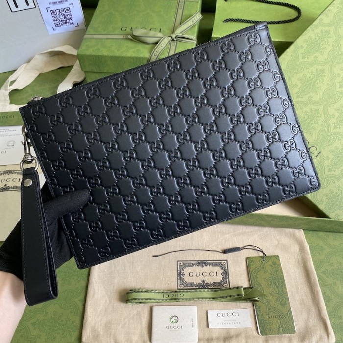 G*u*i signature clutch bag black 473963