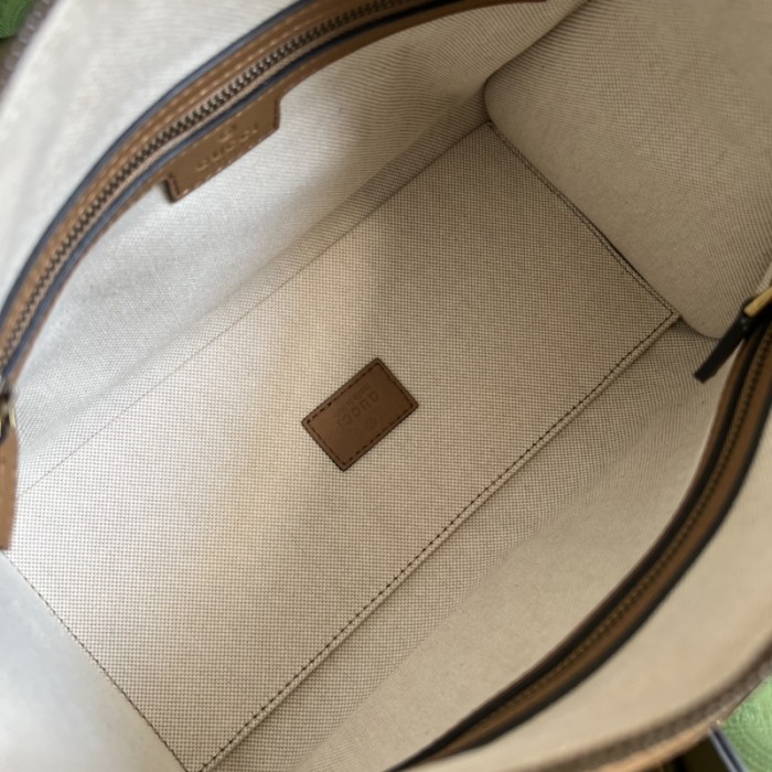 G*u*i small top handle bag with double g 715772 brown