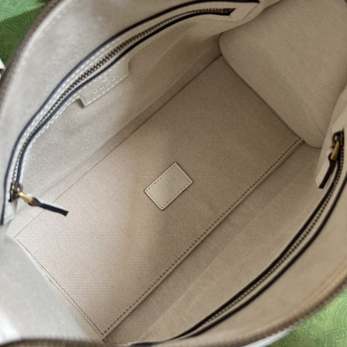 G*u*i small top handle bag with double g 715772 white