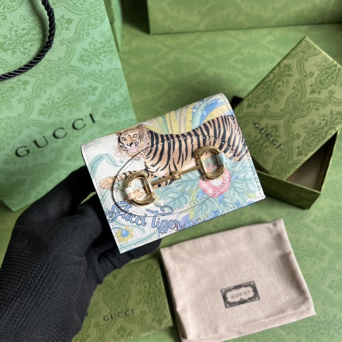 porte-cartes G*u*i tiger horsebit 1955 card case