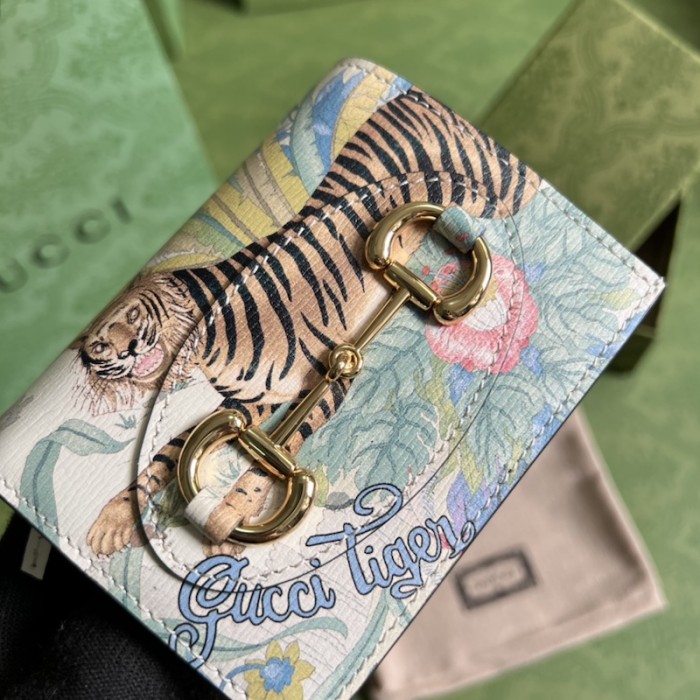 porte-cartes G*u*i tiger horsebit 1955 card case