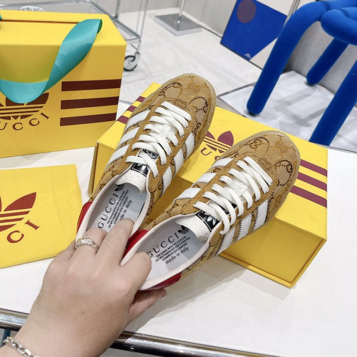 Ad*s x g*u*i gazelle sneaker canvas