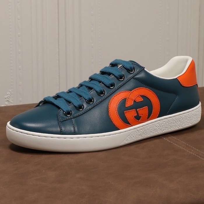 G*u*i  ace sneaker with interlocking g blue