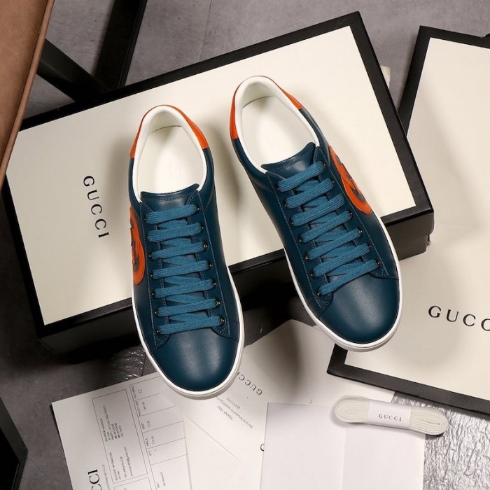 G*u*i  ace sneaker with interlocking g blue