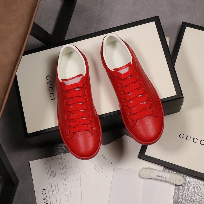 G*u*i ace sneaker with interlocking g 599147 red