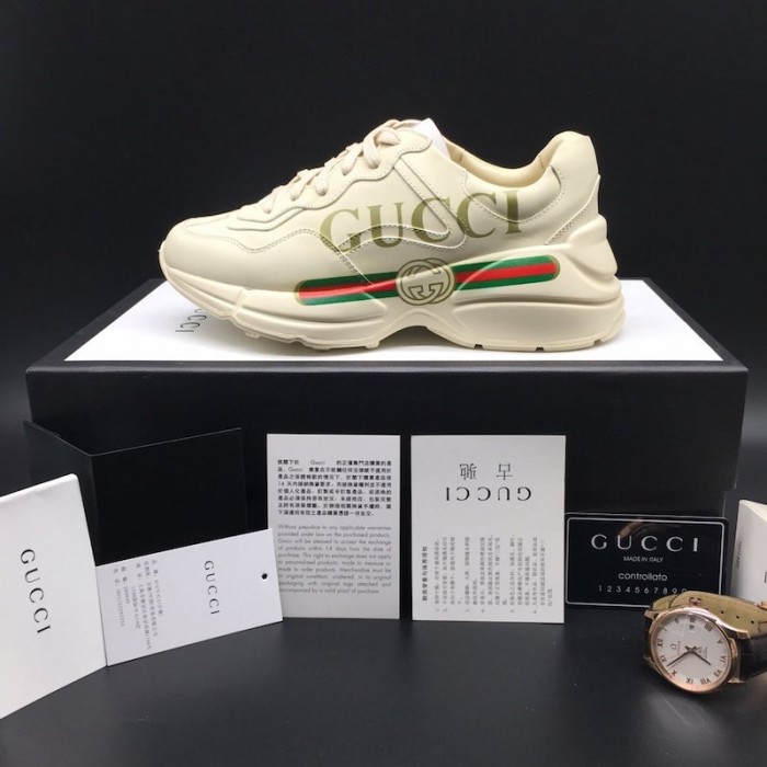 G*u*i rhyton G*u*i logo leather sneaker