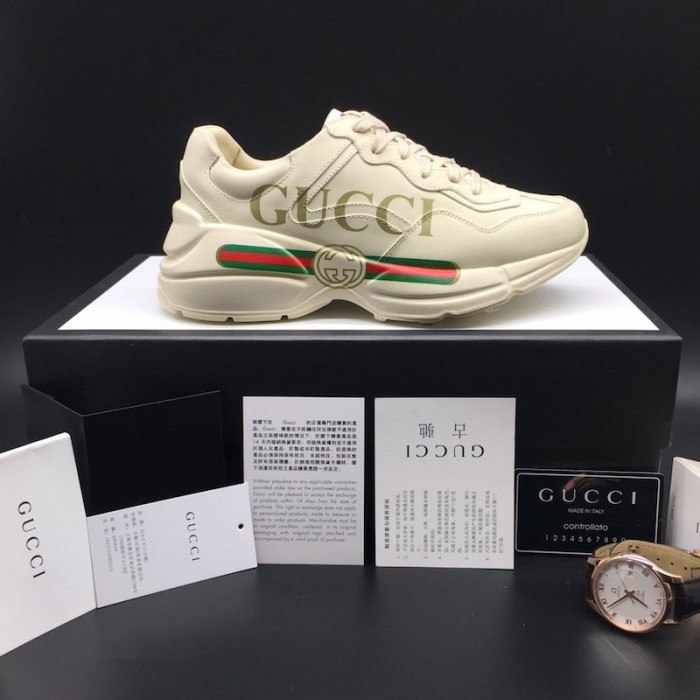 G*u*i rhyton G*u*i logo leather sneaker