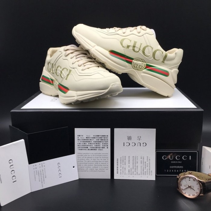 G*u*i rhyton G*u*i logo leather sneaker
