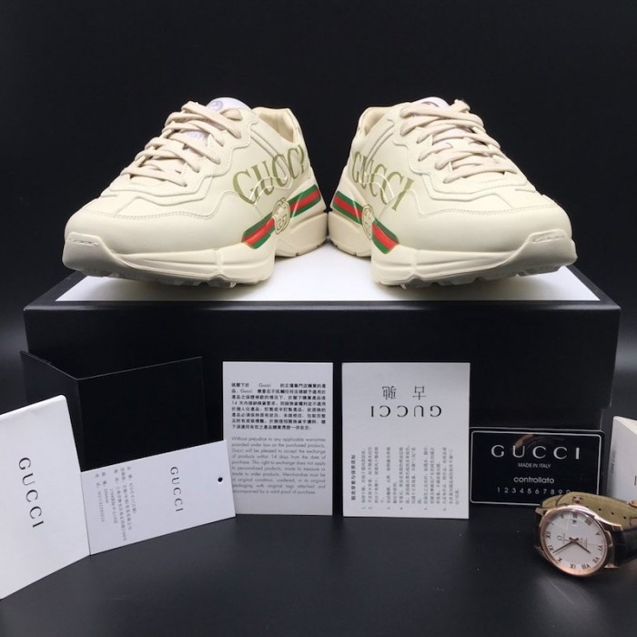 G*u*i rhyton G*u*i logo leather sneaker