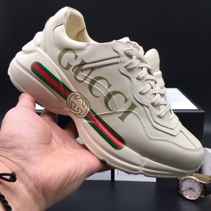 G*u*i rhyton G*u*i logo leather sneaker