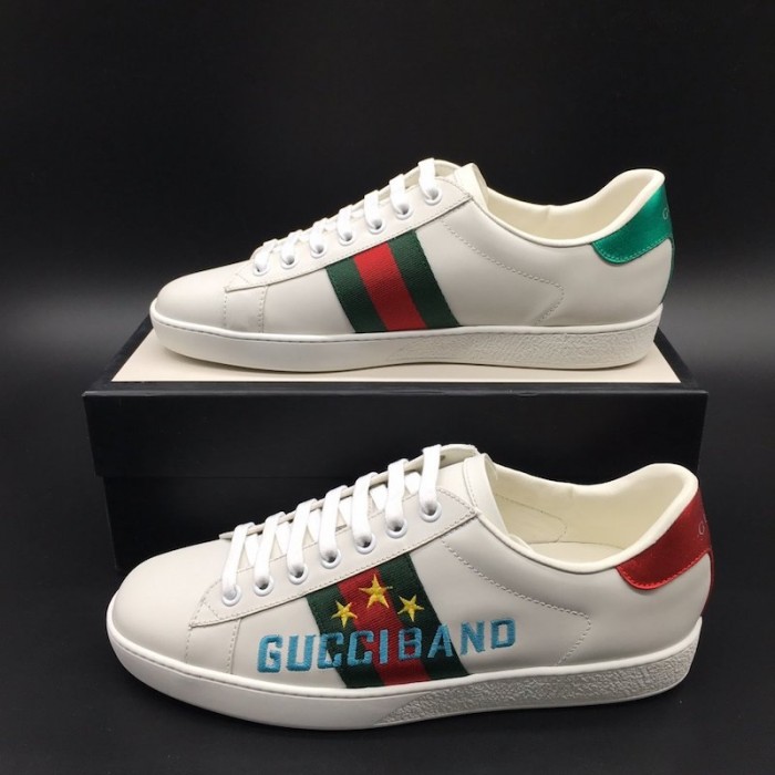 G*u*i men''s ace embroidered sneaker with G*u*i band