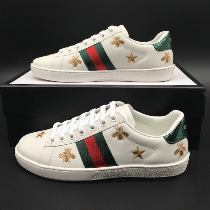 G*u*i men''s ace embroidered sneaker with bees and stars