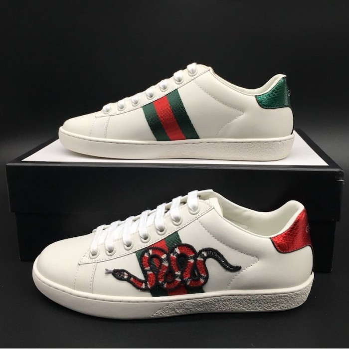 G*u*i men''s ace embroidered sneaker with snake