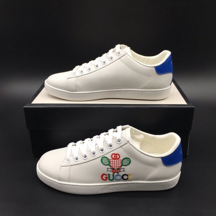 G*u*i men''s ace embroidered sneaker with G*u*i tennis