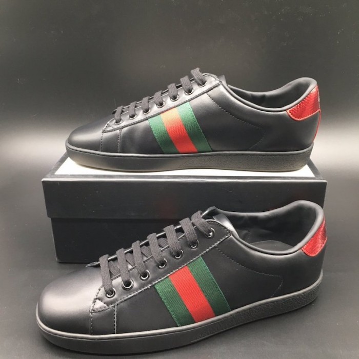 G*u*i ace leather sneaker black
