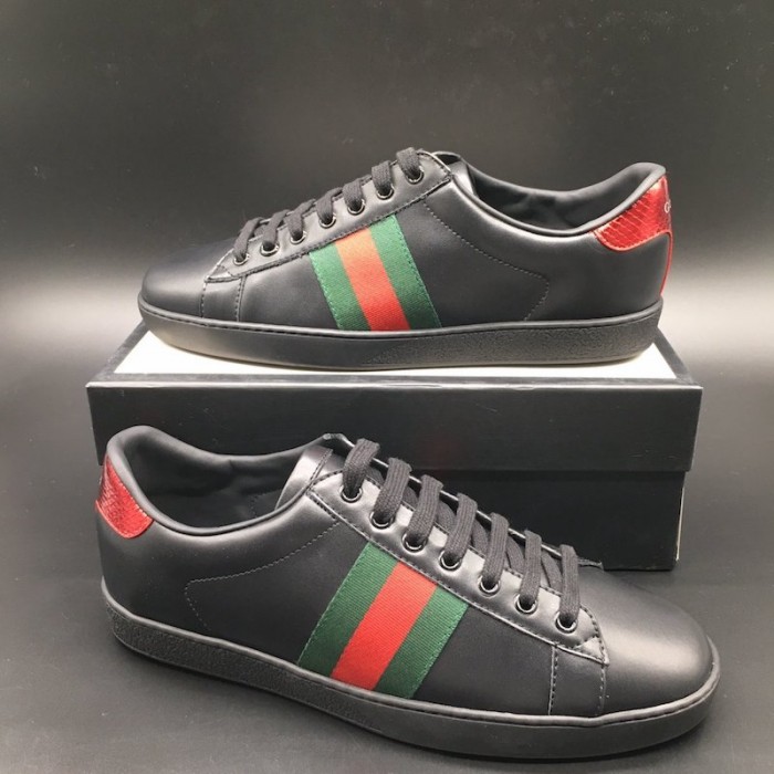 G*u*i ace leather sneaker black