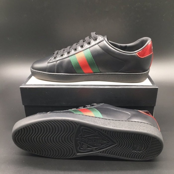 G*u*i ace leather sneaker black