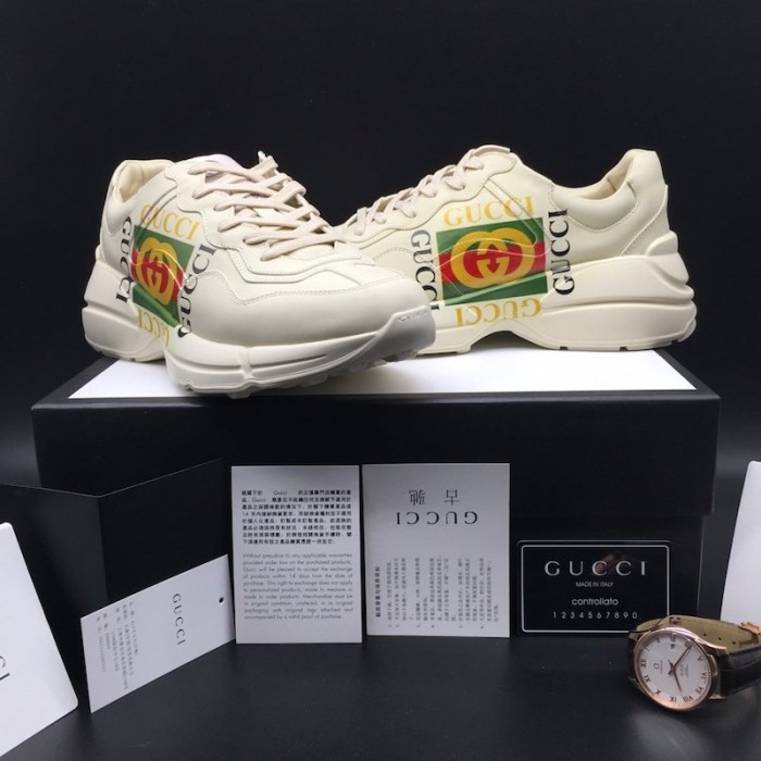 G*u*i rhyton G*u*i logo leather sneaker