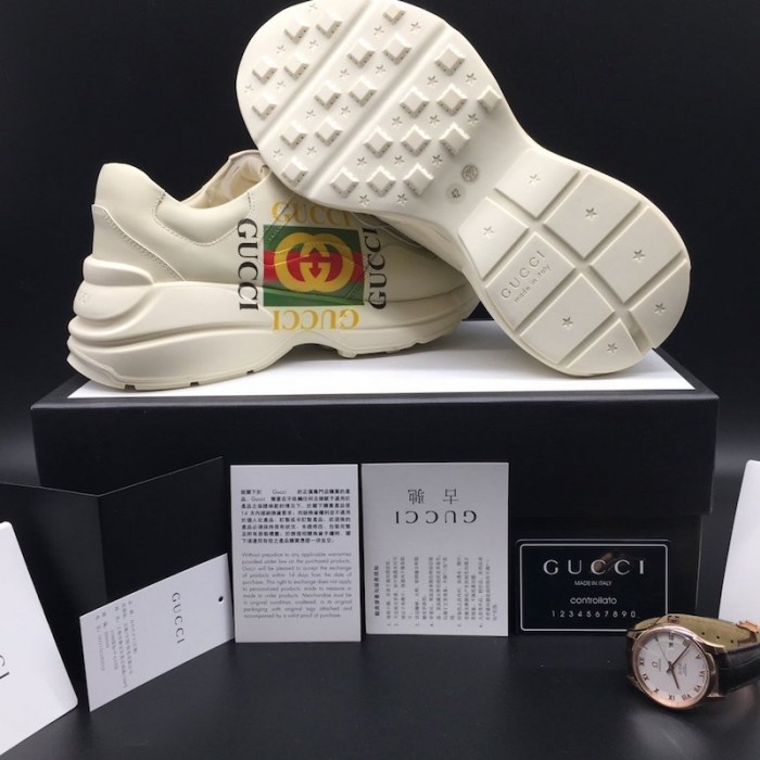 G*u*i rhyton G*u*i logo leather sneaker