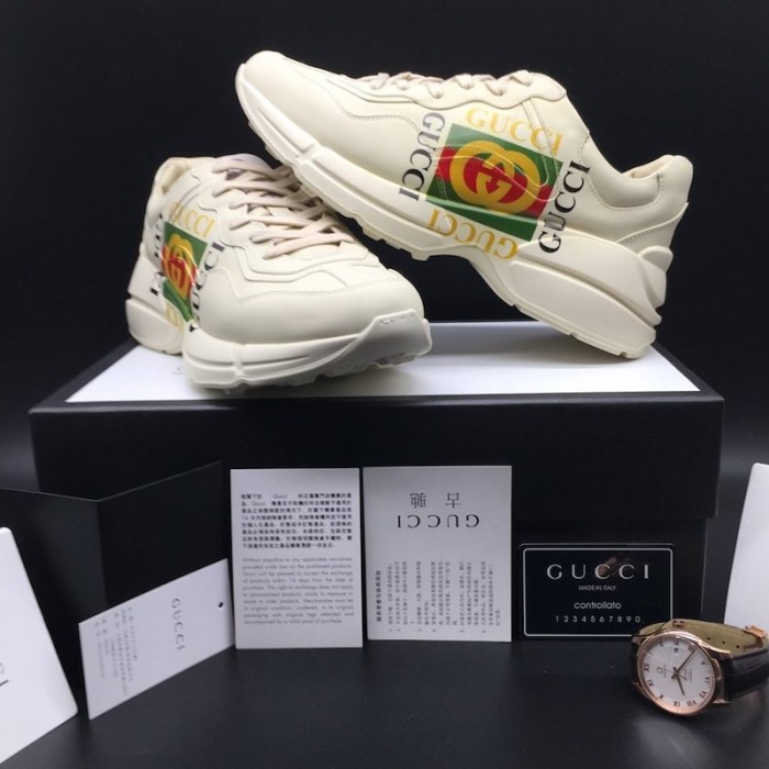 G*u*i rhyton G*u*i logo leather sneaker