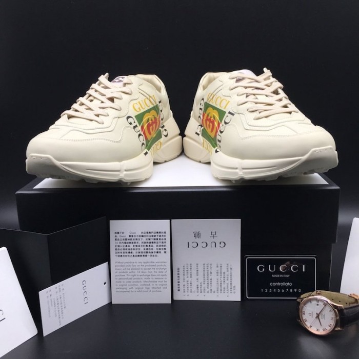 G*u*i rhyton G*u*i logo leather sneaker