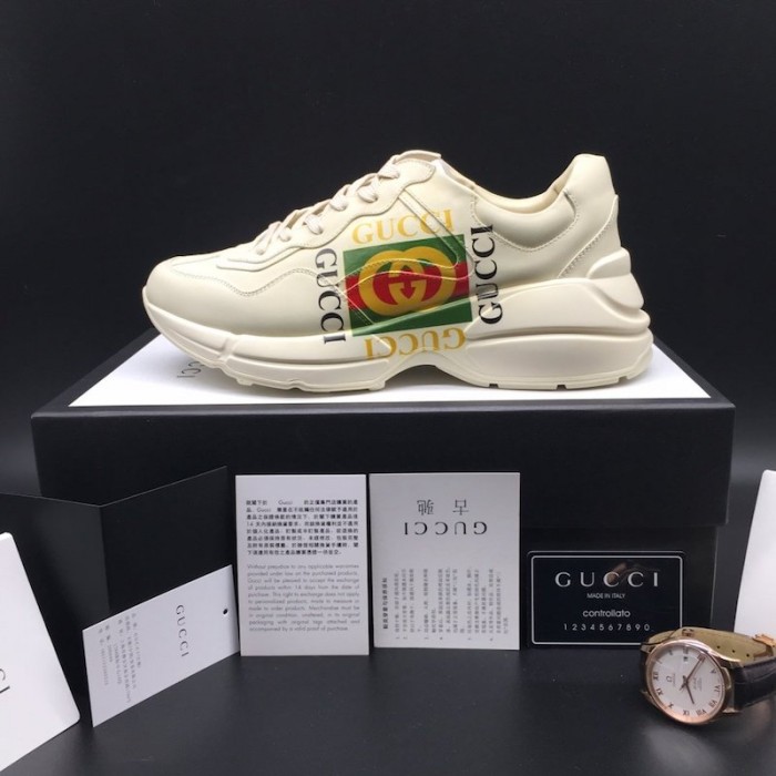 G*u*i rhyton G*u*i logo leather sneaker