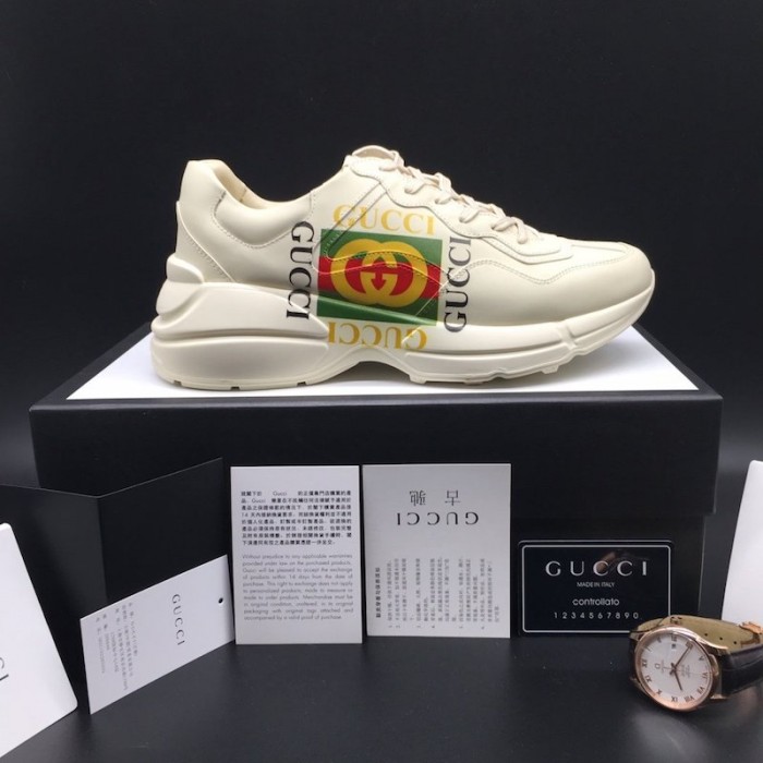 G*u*i rhyton G*u*i logo leather sneaker