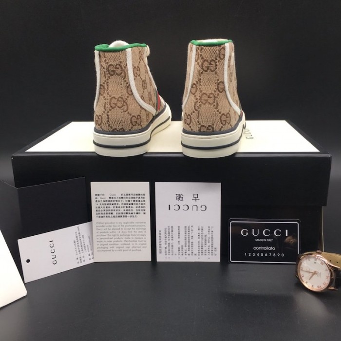 G*u*i tennis 1977 high top sneaker beige gg canvas