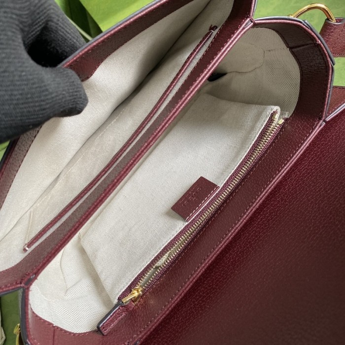 G*u*i horsebit 1955 small bag burgundy gg canvas