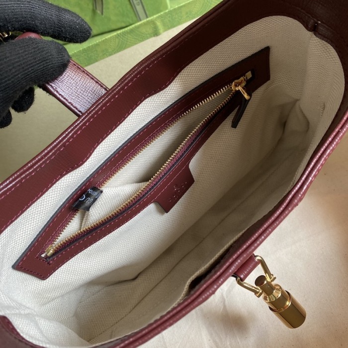 G*u*i jackie 1961 small shoulder bag burgundy gg canvas