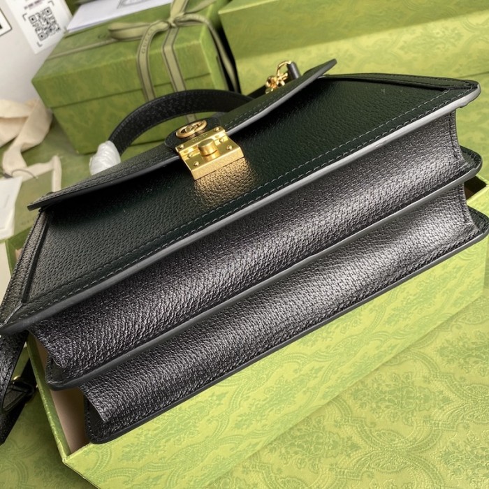G*u*i ophidia small top handle bag with black leather 651055