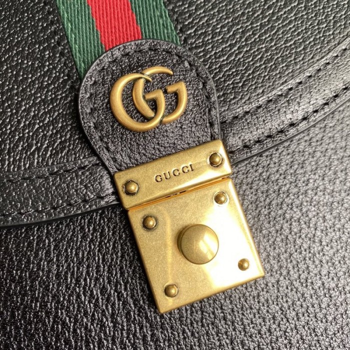 G*u*i ophidia small top handle bag with black leather 651055