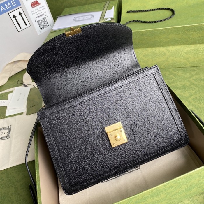 G*u*i ophidia small top handle bag with black leather 651055