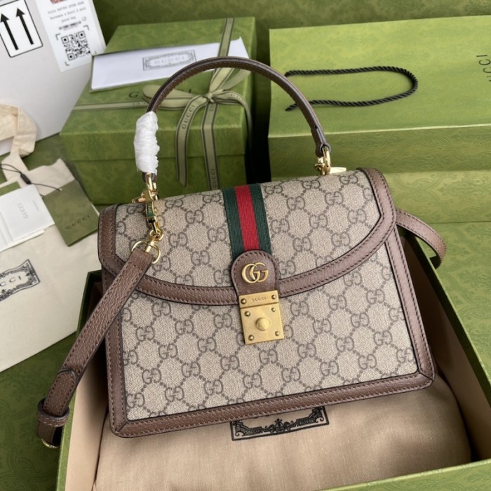 G*u*i ophidia small top handle bag with web ‎651055