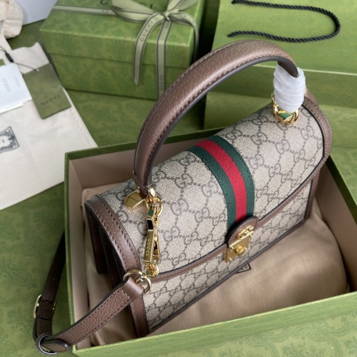 G*u*i ophidia small top handle bag with web 651055