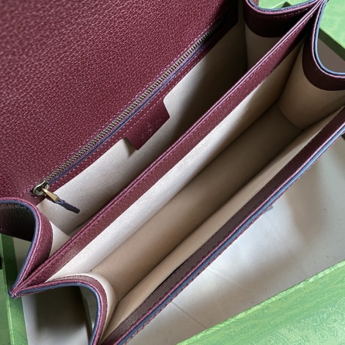 G*u*i ophidia small top handle bag with web burgundy gg