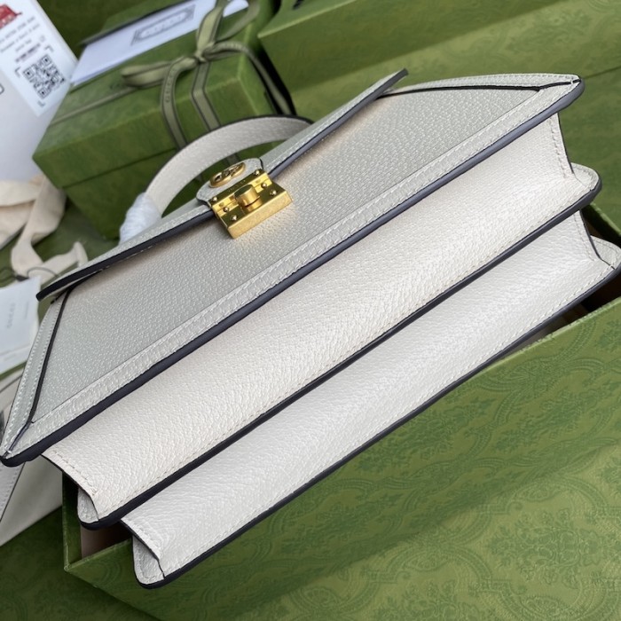 G*u*i ophidia small top handle bag with white leather 651055