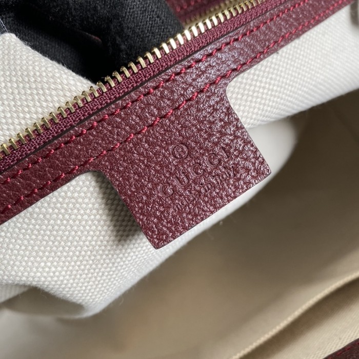 G*u*i ophidia medium tote with web burgundy gg canvas