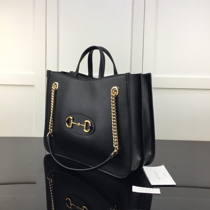 G*u*i 1955 horsebit large tote bag black