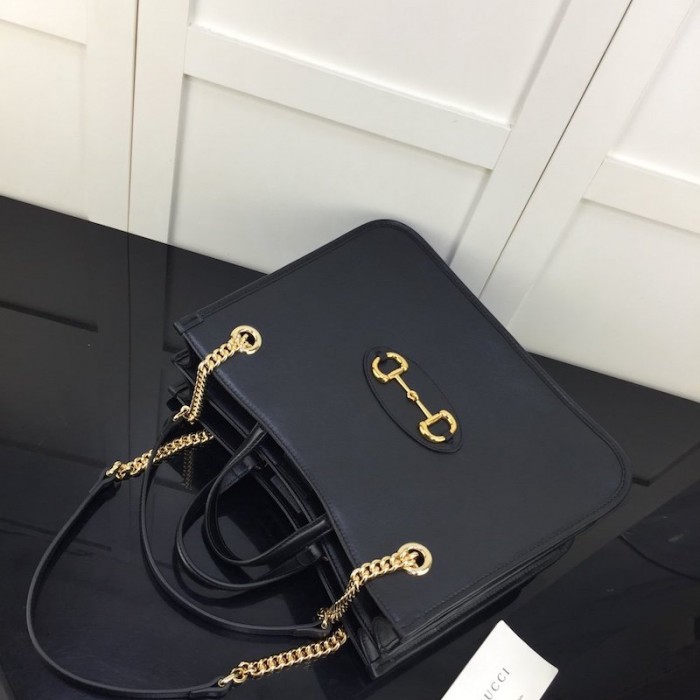 G*u*i 1955 horsebit large tote bag black